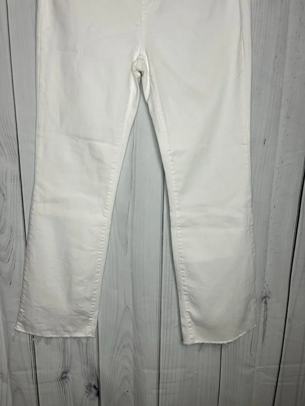 Judy Blue Boot Cut Jeans Womens 13/31 34x29 White High Waist Raw Hem JB82279